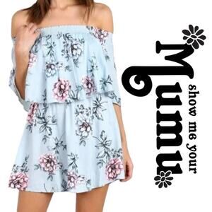 Show Me Your Mumu Casita Dress Floral Off The Shoulder Wildflower Breeze Size S